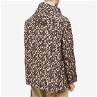 Engineered Garments Men's Cagoule Overshirt in Black/Brown Leopard Print