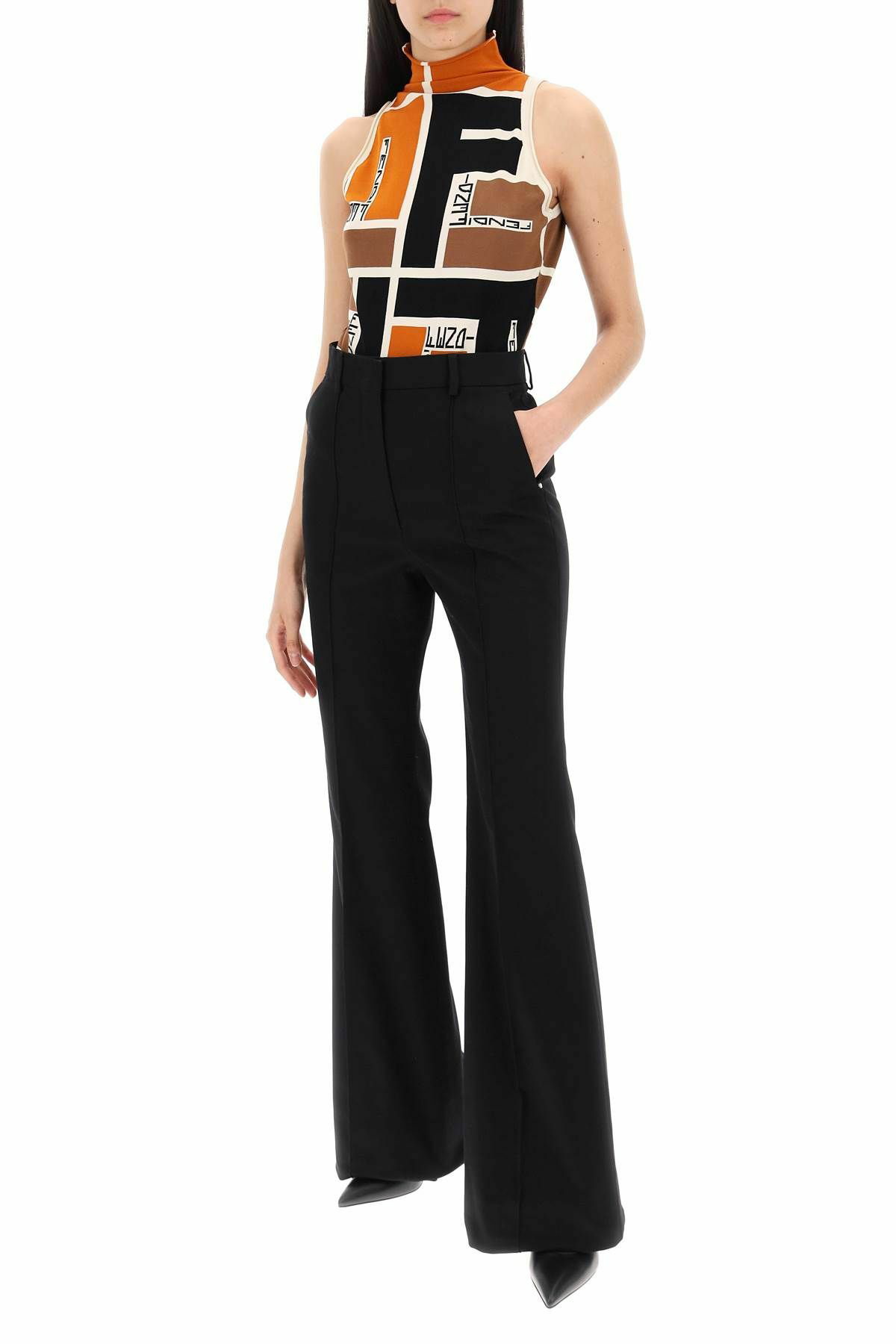 Tシャツ・カットソー FENDI JAPANESE LYCRA TOP WITH FF PUZZLE PATTERN FENDI JAPANESE LYCRA TOP WITH FF PUZZLE PATTERN