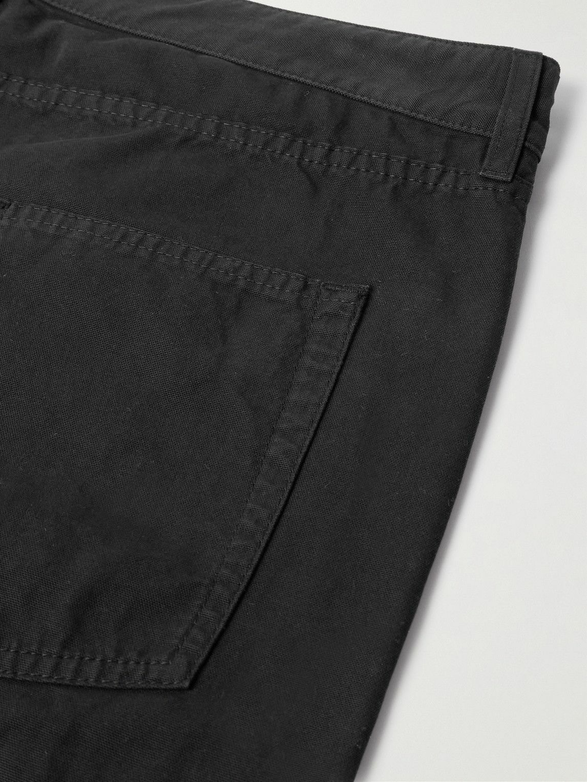SAINT LAURENT - Straight-Leg Cotton-Canvas Trousers - Black