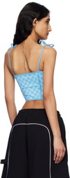 MISBHV Blue Monogram Coquette Tank Top