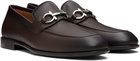 Ferragamo Brown Gancini Ornament Loafers