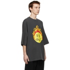 Palm Angels Black Smiley Edition Burning Head T-Shirt