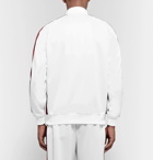Needles - Embroidered Striped Satin-Jersey Track Jacket - White