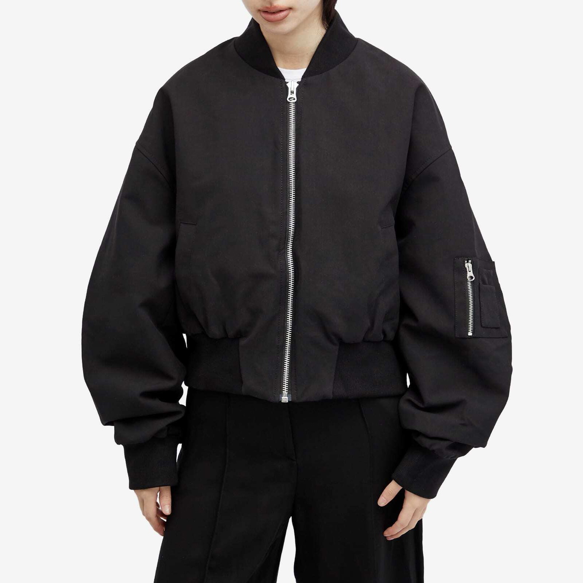 Meotine Women's Kian Canvas Bomber Jacket in Black