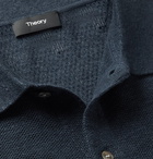 Theory - Galena Linen-Blend Piqué Polo Shirt - Blue