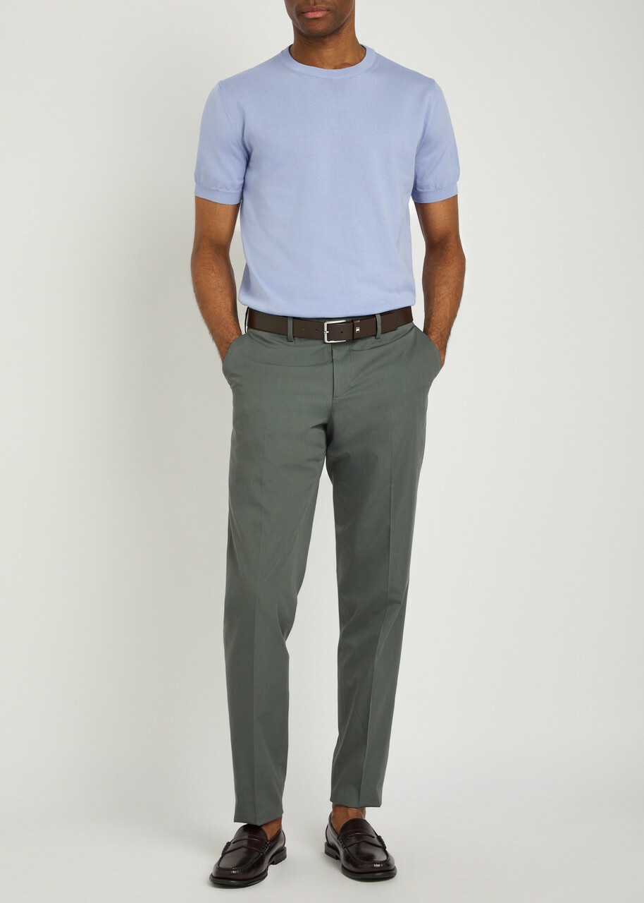 Lardini Cotton and Silk-blend Trousers Grey