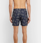 Frescobol Carioca - Modernist Slim-Fit Mid-Length Jacquard Swim Shorts - Blue