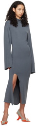 Jade Cropper Gray Vented Midi Dress