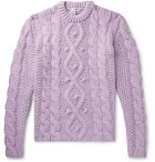 Acne Studios - Oversized Cable-Knit Sweater - Purple