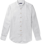 Thom Sweeney - Slim-Fit Grandad-Collar Linen Shirt - Light gray