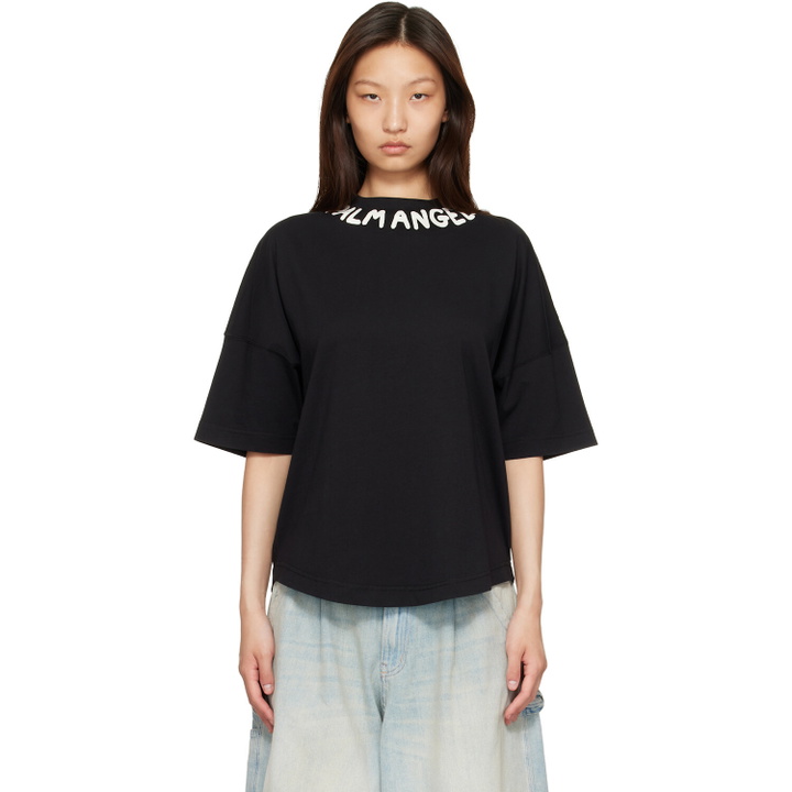 Photo: Palm Angels Black Neck Logo Over T-Shirt