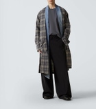Greg Lauren Plaid denim-trimmed cotton coat