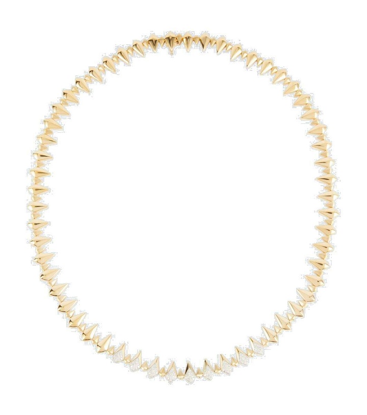 Photo: Rainbow K Shark 14kt gold necklace with diamonds