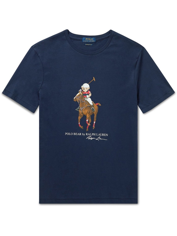 Photo: Polo Ralph Lauren - Slim-Fit Printed Cotton-Jersey T-Shirt - Blue