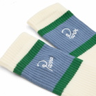 By Parra Men's Signature Striped Crew Socks in White/Green 