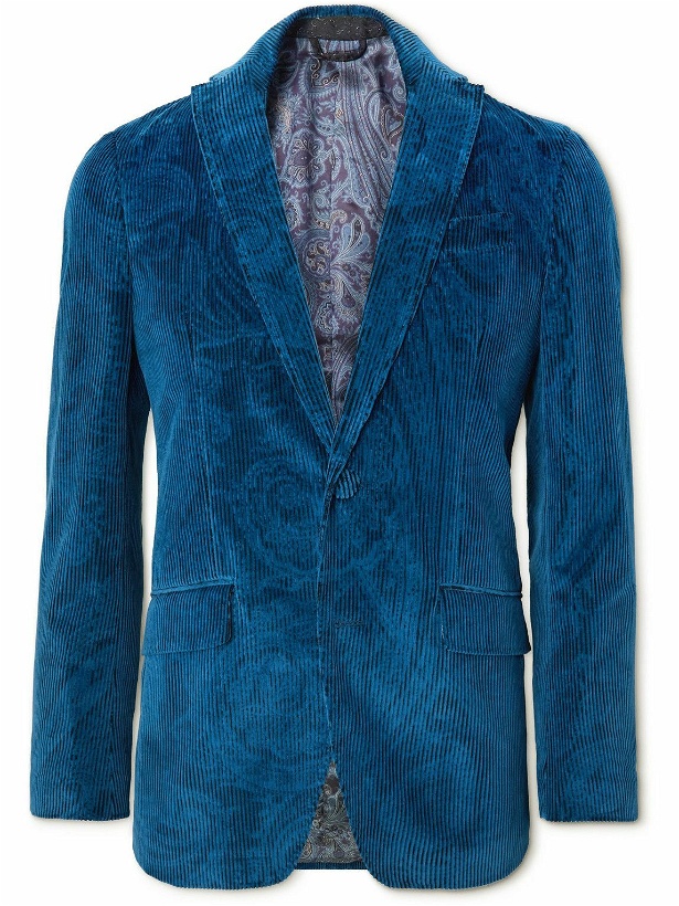 Photo: Etro - Unstructured Cotton-Corduroy Suit Jacket - Blue
