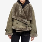 Shoreditch Ski Club Women's Darling Cropped Shearling Jacket in Pebble Grey