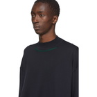 Jil Sander Blue Wool Mock Neck Sweater