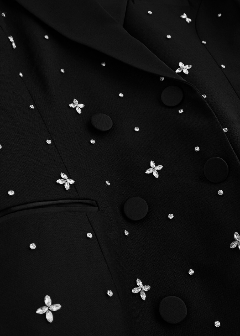 Rebecca Vallance Eclipse Embellished Blazer Dress Black