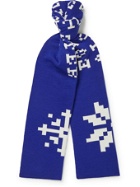 Aloye - Intarsia-Knit Scarf - Blue