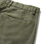 NN07 - Noho Slim-Fit Cotton and Linen-Blend Trousers - Men - Army green