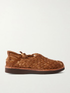 Yuketen - Woven Calf Hair Huarache Sandals - Brown