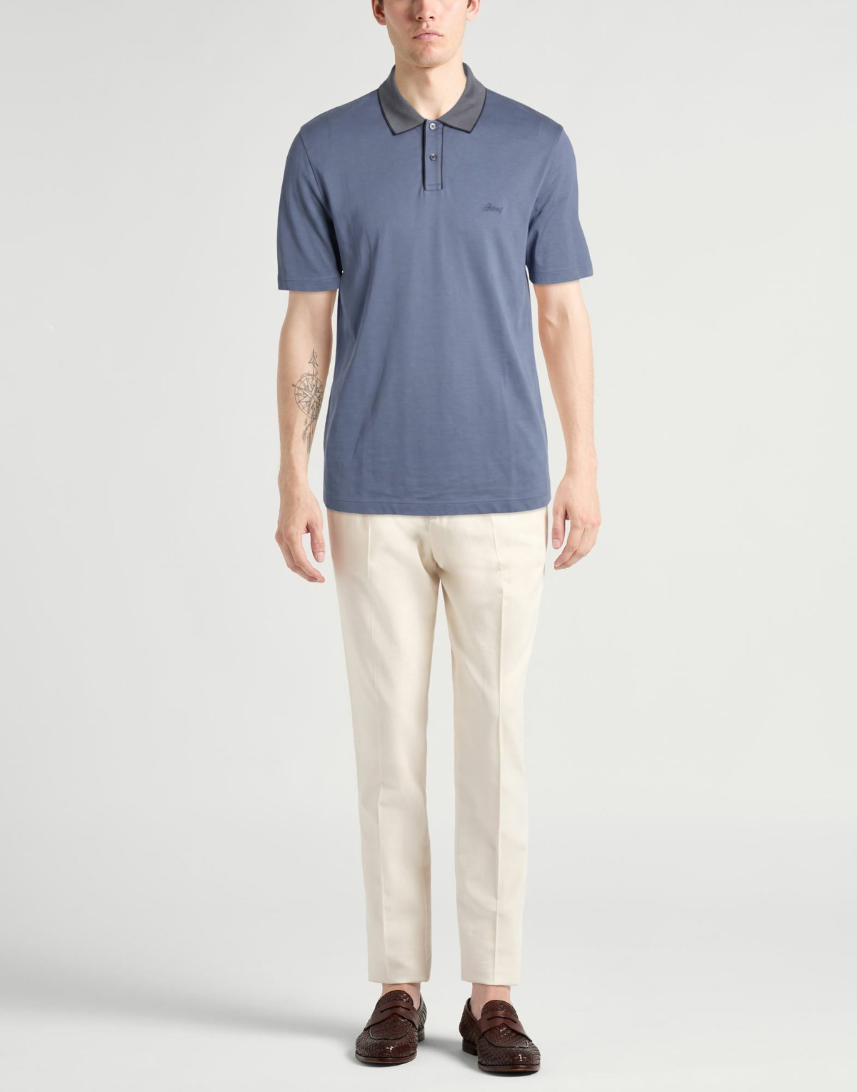 Brioni Mens Polo shirt Slate in Blue