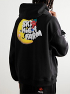 SKY HIGH FARM - Logo-Print Recycled and Organic Cotton-Jersey Hoodie - Black