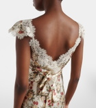 Dôen Fiona lace-trimmed silk midi dress