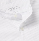 Richard James - Grandad-Collar Striped Slub Cotton Half-Placket Shirt - White