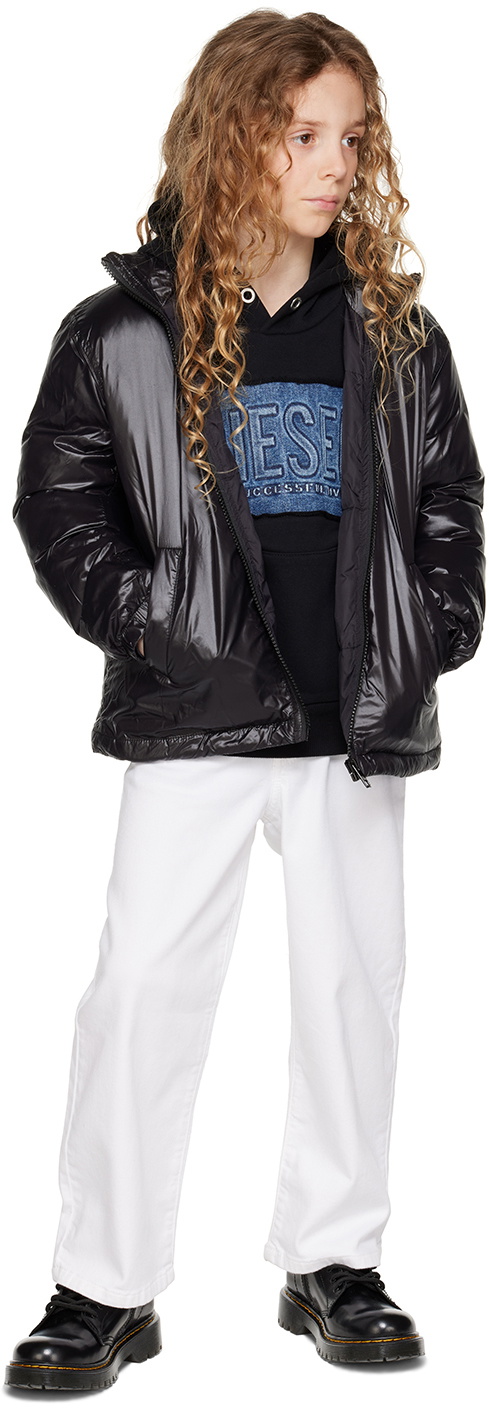 Diesel Kids Black Embossed Hoodie