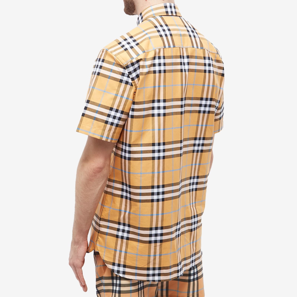 Burberry Men's Caxbridge Short Sleeve Check Shirt in Dusty