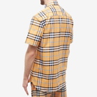 Burberry Men's Caxbridge Short Sleeve Check Shirt in Dusty Orange Check