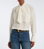 Veronica Beard Darlis tie-neck crêpe de chine blouse