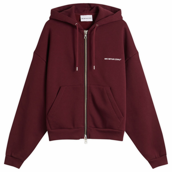 Photo: MKI Men's Uniform Zip Hoodie - Presented by END. in Burgundy