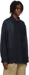 System Navy Sheer Chore Overshirt