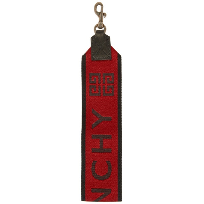 Photo: Givenchy Red and Black Large 4G Logo Keychain