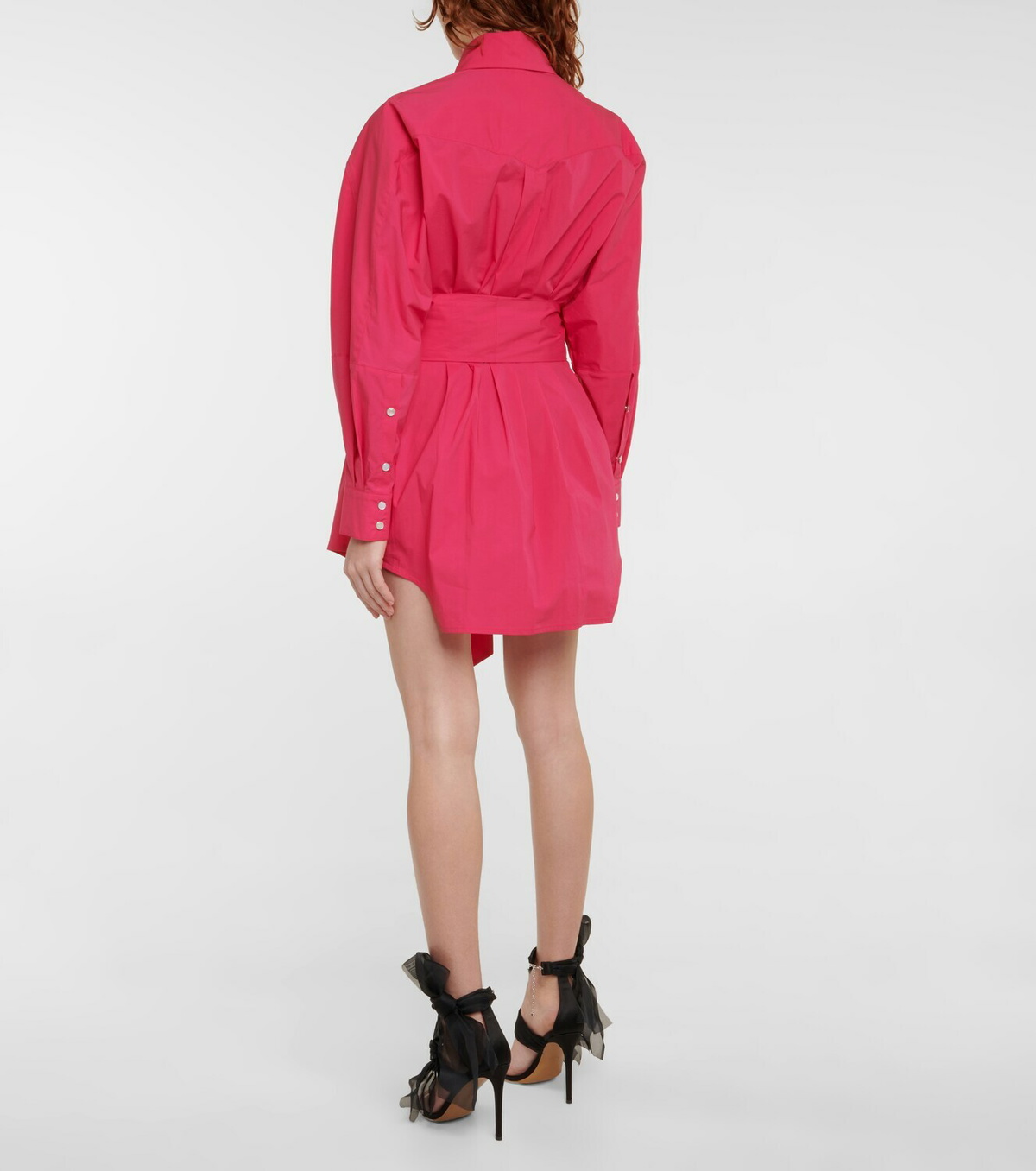 Alexandre Vauthier - Cotton-blend belted shirt dress