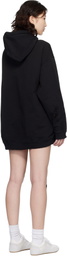 MM6 Maison Margiela Black Hooded Glove Sweatshirt Minidress