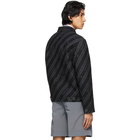 Givenchy Black and Grey Wool Chain Blouson Jacket