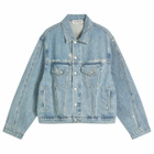 Cole Buxton Men's Washed Denim Jacket in Blue