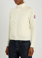Canada Goose Hybridge Padded Shell and Wool-knit Jacket Cream
