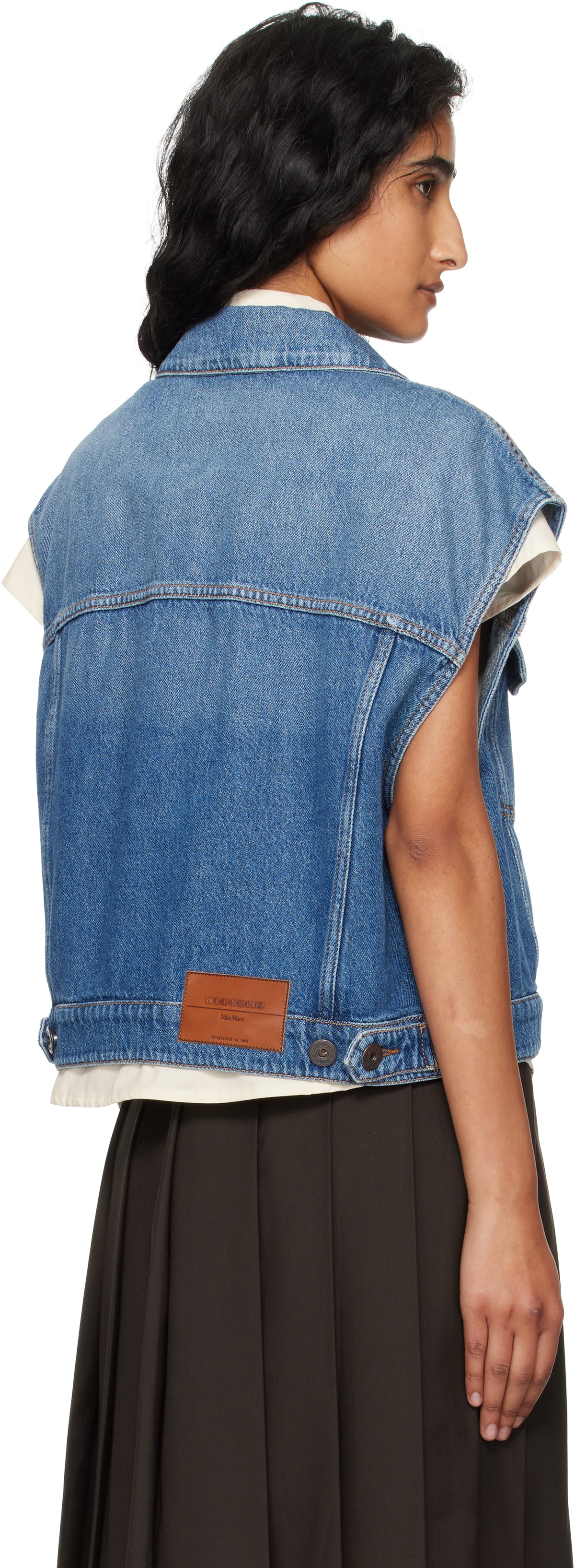 Weekend Max Mara Blue Mappa Denim Vest