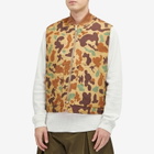 Beams Plus Men's Camo Work Puffer Vest in Khaki