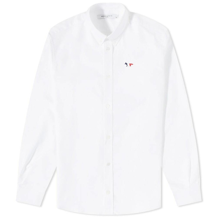 Photo: Maison Kitsuné Men's Tricolor Fox Patch Classic Shirt in White