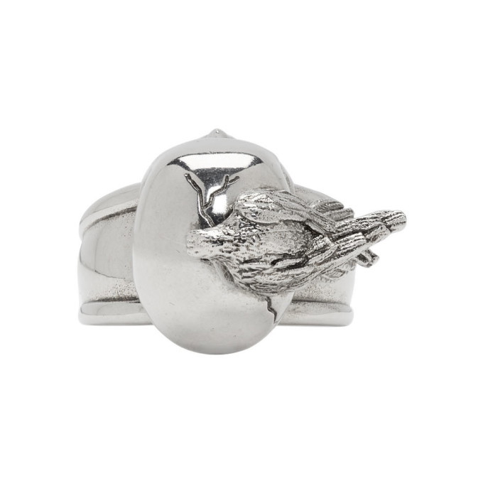 Photo: Alexander McQueen Silver Raven and Skull Ring