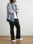 Needles - Logo-Embroidered Striped Satin-Jersey Track Pants - Black