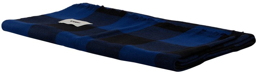 Tekla Blue & Black Gingham Blanket Tekla Fabrics
