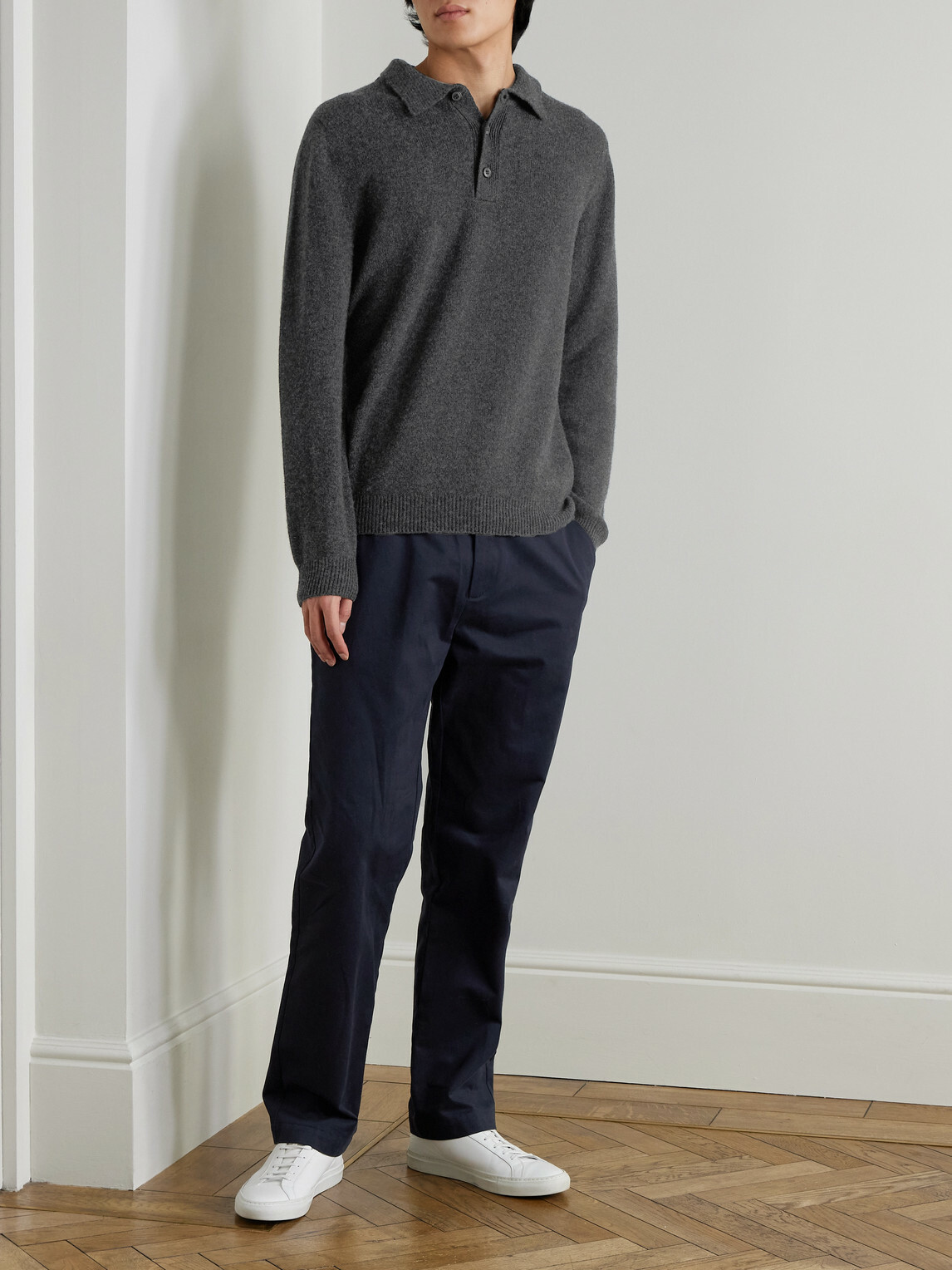 Sunspel - Straight-Leg Cotton-Drill Trousers - Blue