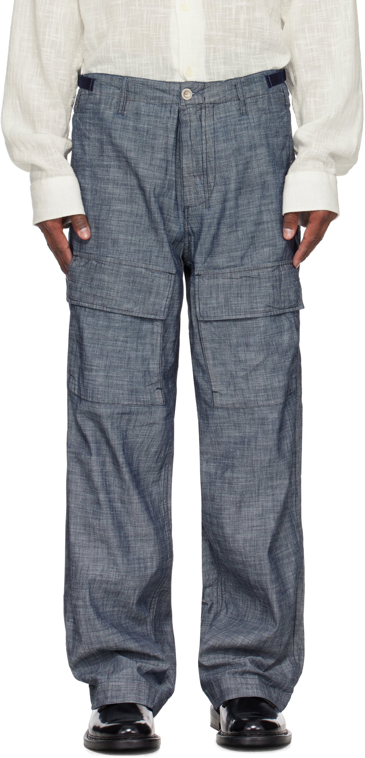 C.P. Company Blue Chambray Loose Cargo Pants C.P. Company